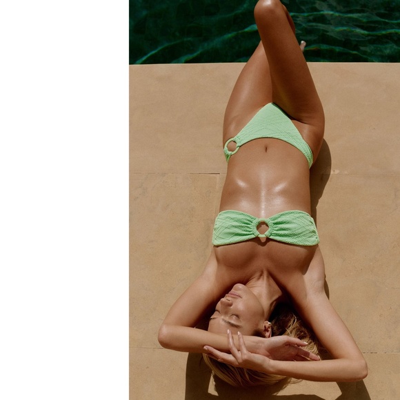 Monday Swimwear Other - NWT Monday Swimwear Costa Rica Bandeau Top in Honeydew Summer Plaid - Size S